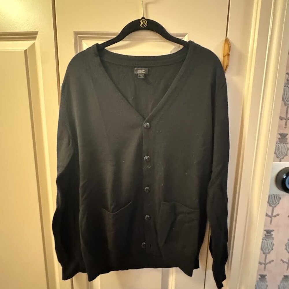 J. Crew 100% Merino Wool Cardigan. Black. Size Medium (M)